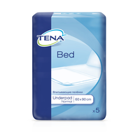 Пеленки впитывающие (простыни) TENA Bed Underpad, 90 смx60 см, Normal (2 капли), 5 шт.