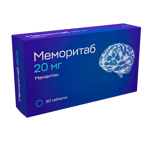 Меморитаб, 20 мг, таблетки диспергируемые, 30 шт.