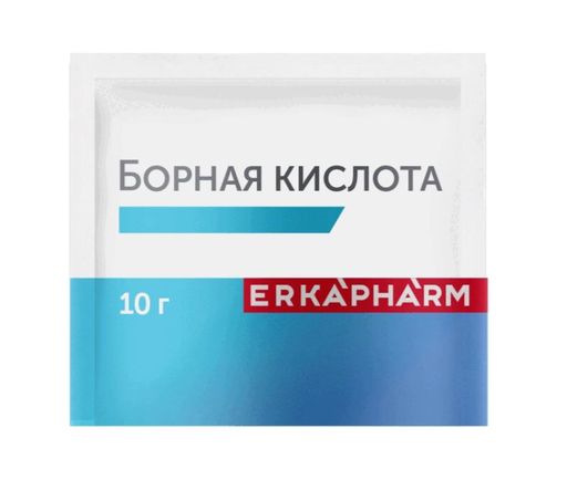 Эркафарм Борная кислота с тальком, порошок для наружного применения, 10 г, 1 шт.